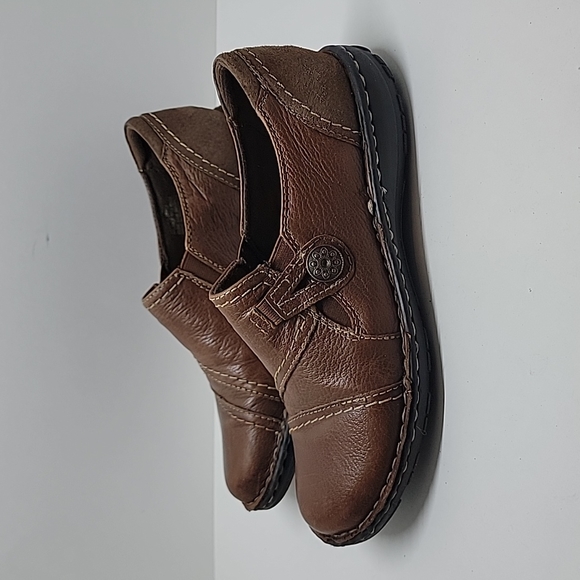 Earth Origins Shoes Earth Origins Elsie Brown Leather Elastic Slip